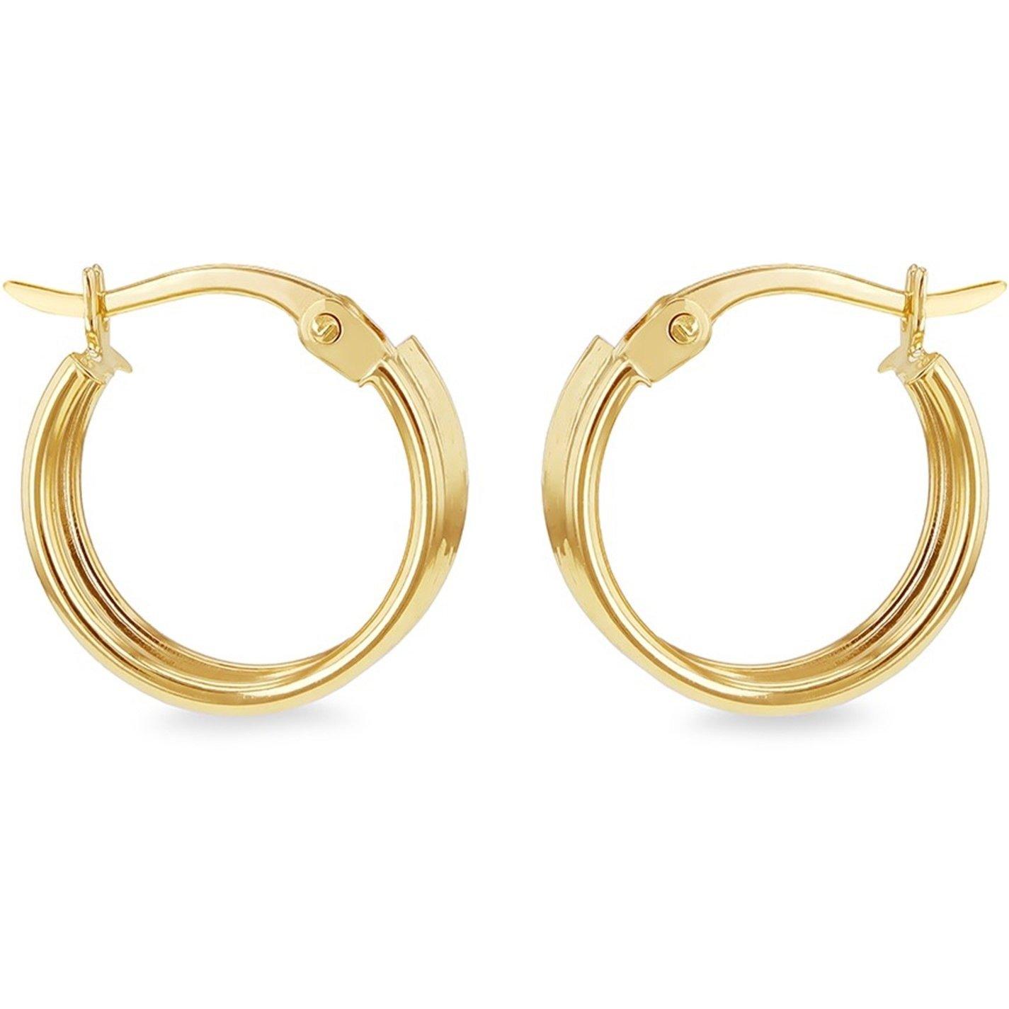 Yellow Gold - Be You - 9ct Gold Diamond Cut Creole Hoop Earring - 5
