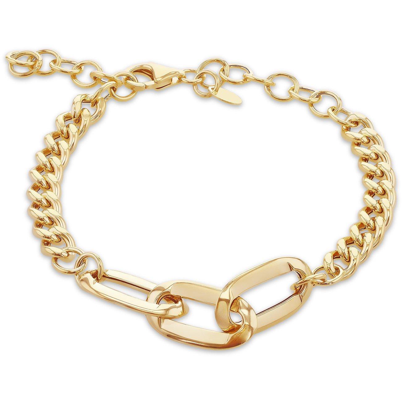 Yellow Gold - Be You - 9ct Gold Curb Link Station Bracelet - 1