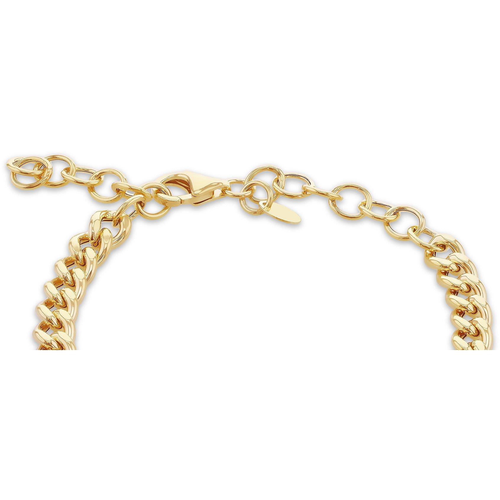 Yellow Gold - Be You - 9ct Gold Curb Link Station Bracelet - 3