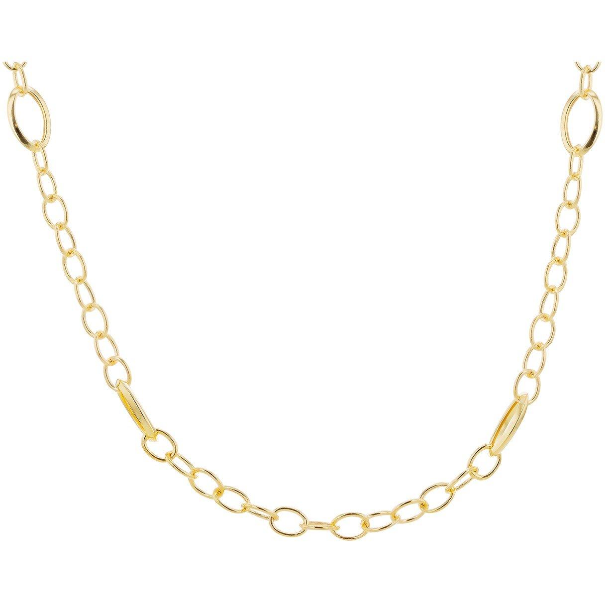 Yellow Gold - Be You - 9ct Gold Oval Belcher Station Necklace - 2