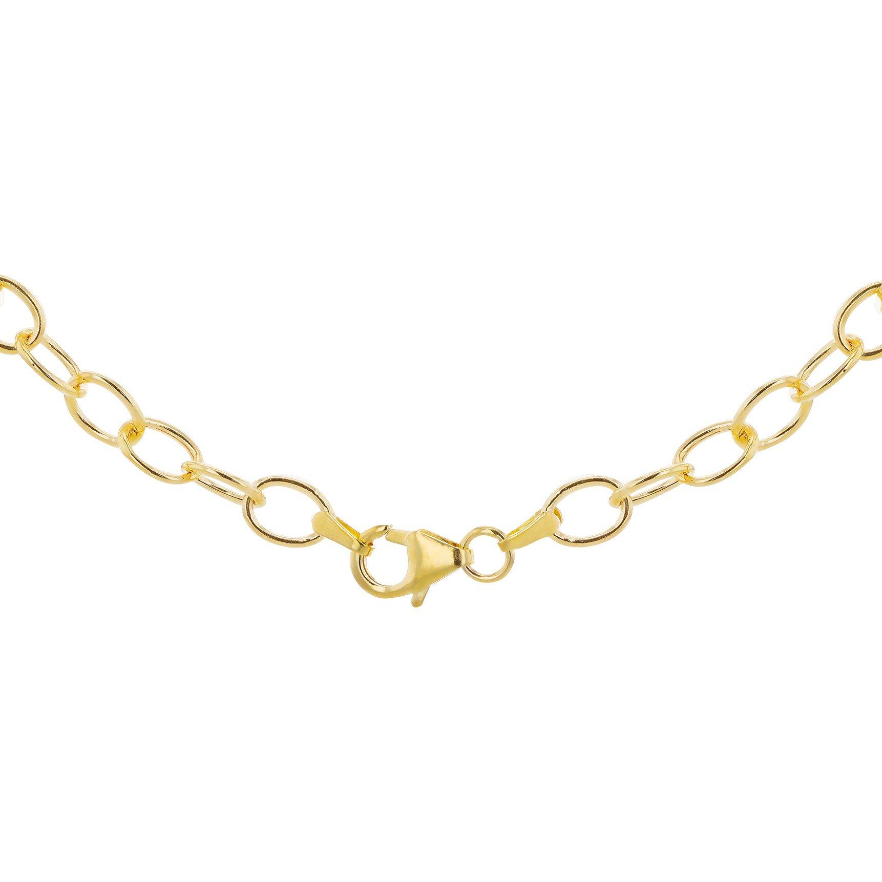 Yellow Gold - Be You - 9ct Gold Oval Belcher Station Necklace - 3
