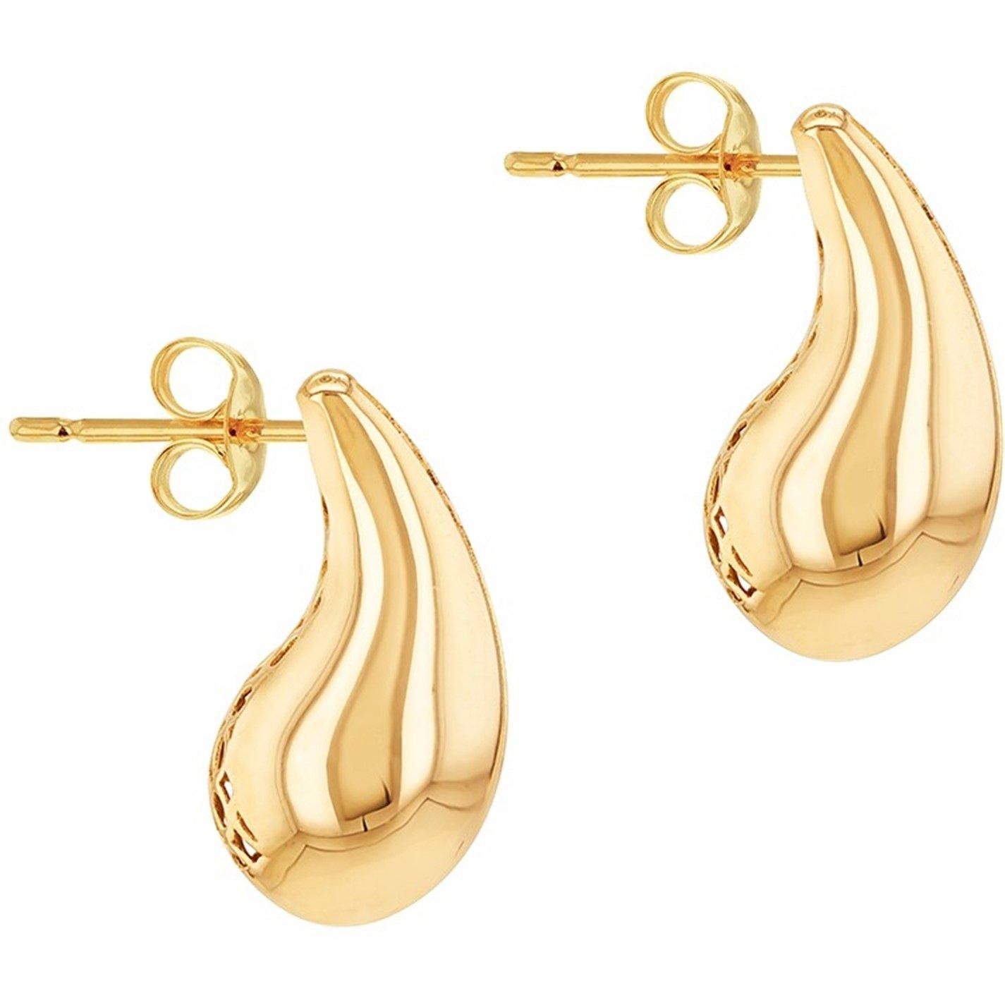 Yellow Gold - Be You - 9ct Gold CZ Teardrop Stud Earring - 5