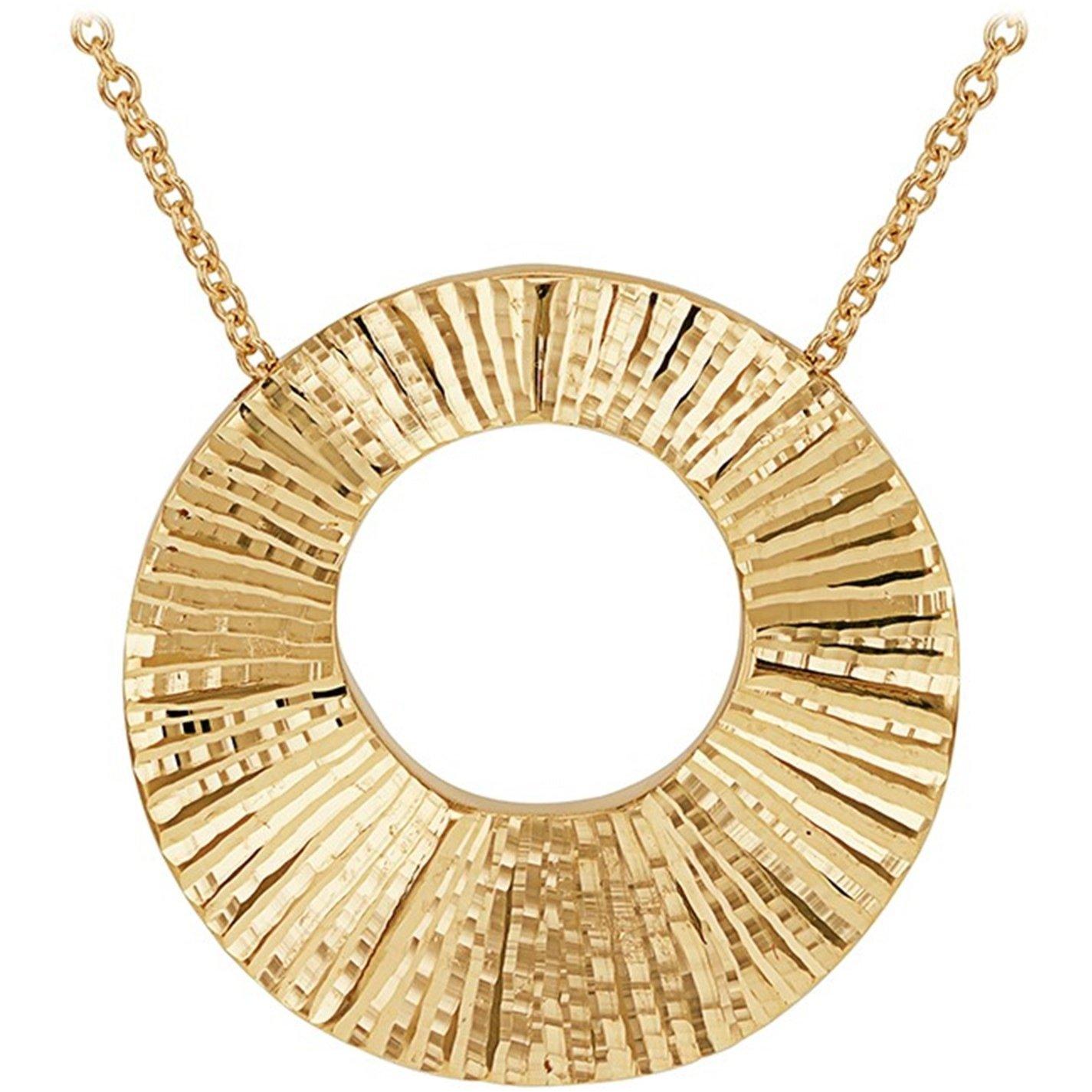 Yellow Gold - Be You - 9ct Gold Sunray Disc Necklace - 4