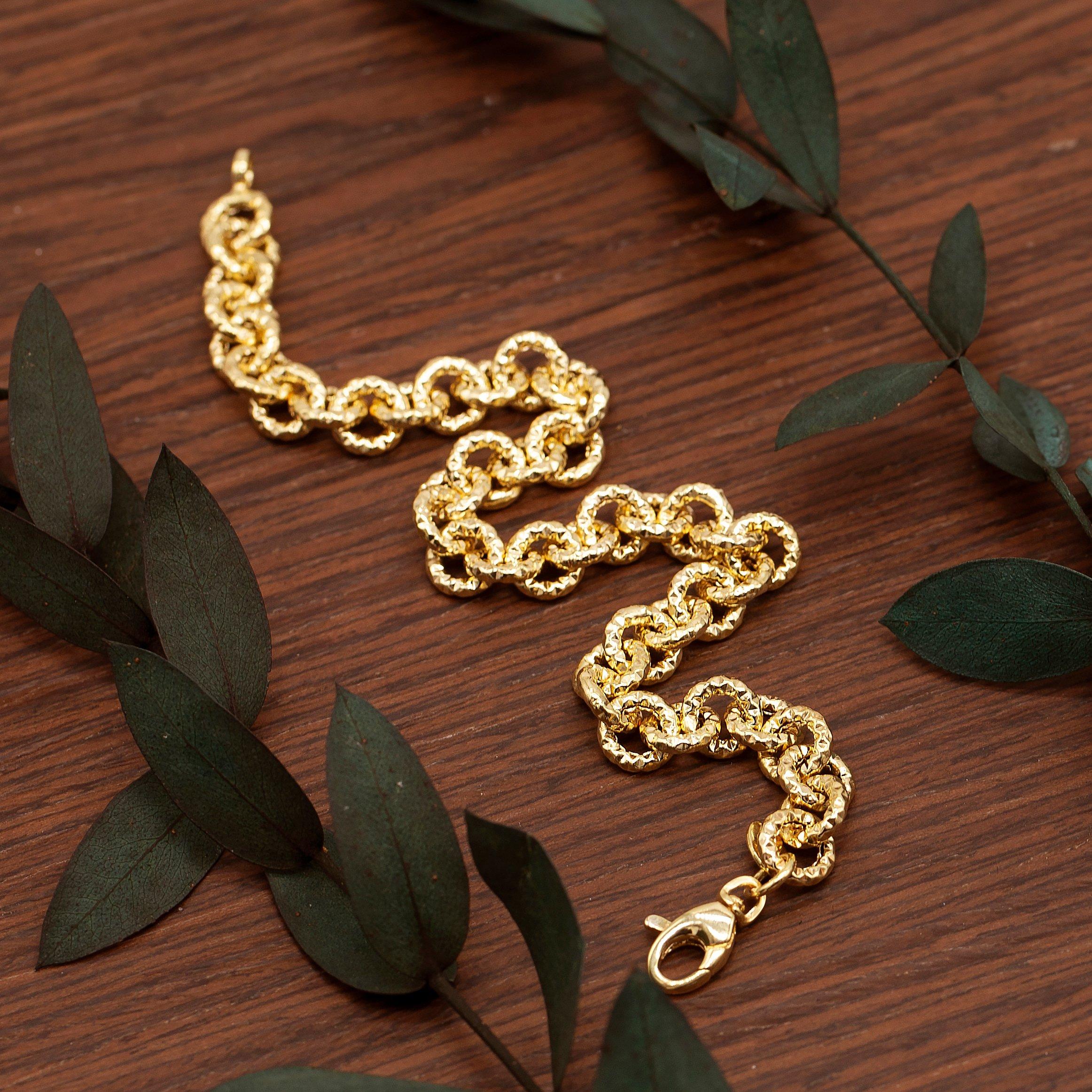 Yellow Gold - Be You - 9ct Gold Textured Belcher Link Bracelet - 3