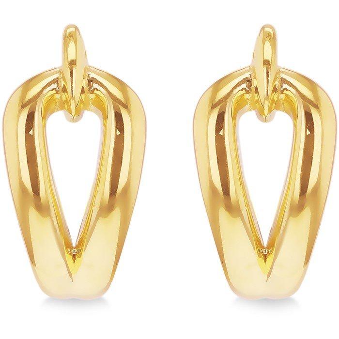 Yellow Gold - Be You - 9ct Gold Hook Knot Half Creole Stud Earrings - 2
