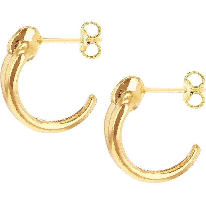 Yellow Gold - Be You - 9ct Gold Hook Knot Half Creole Stud Earrings - 3