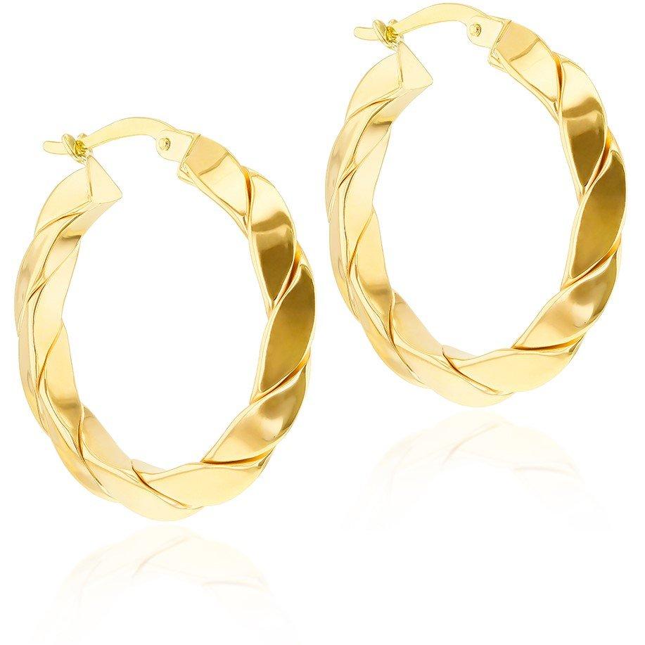 Yellow Gold - Be You - 9ct Gold Twisted Creole Earring - 2