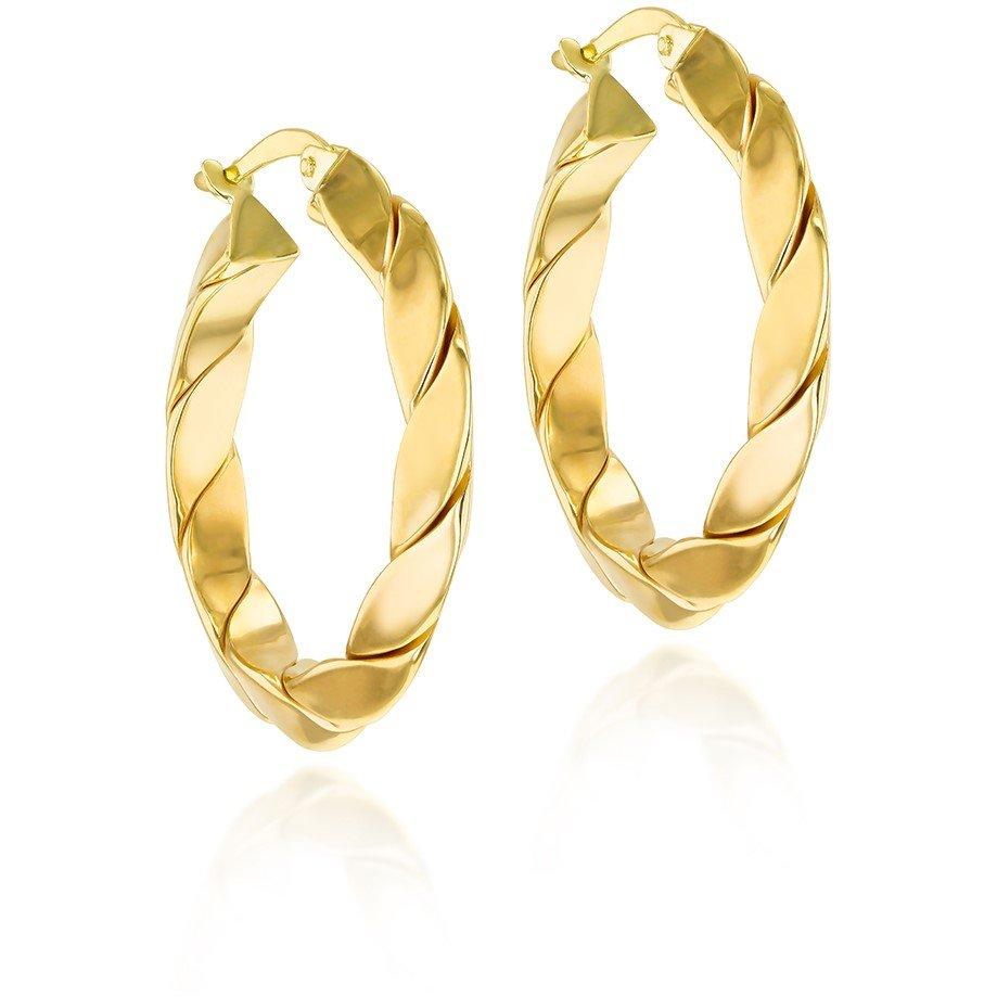 Yellow Gold - Be You - 9ct Gold Twisted Creole Earring - 3