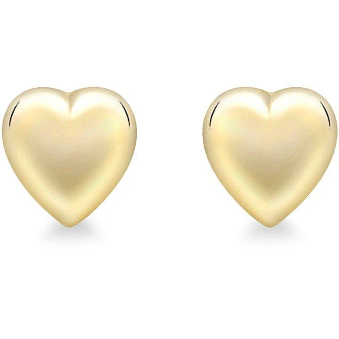 Yellow Gold - Be You - 9ct Gold Puffed-Heart Stud Earring - 1