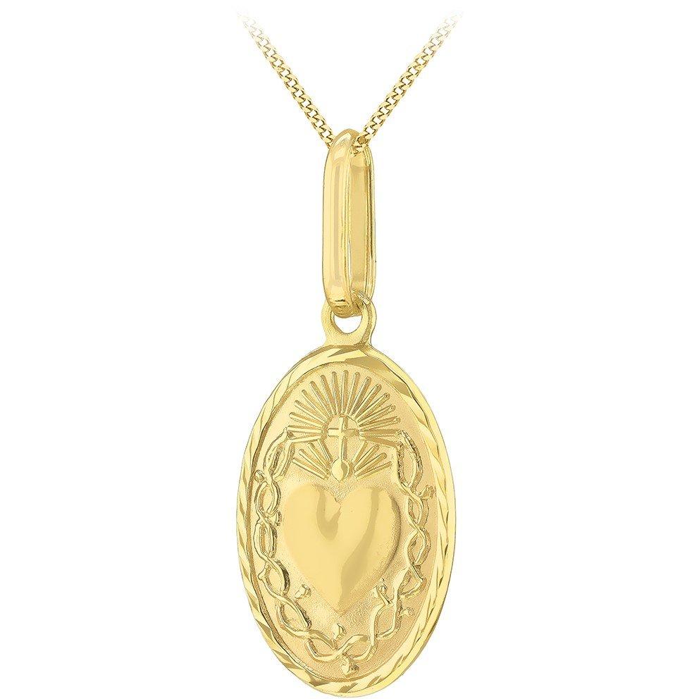 Yellow Gold - Be You - 9ct Gold Sacred Heart Oval Necklace - 1