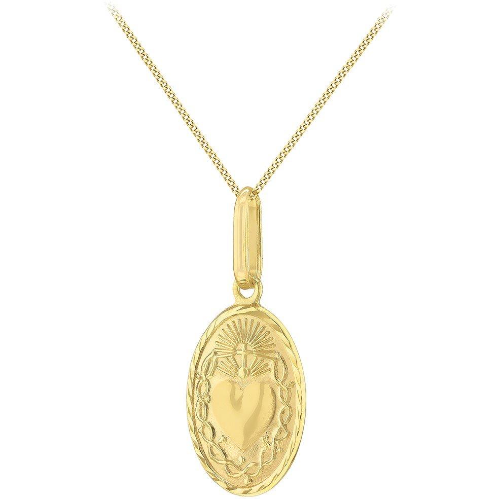 Yellow Gold - Be You - 9ct Gold Sacred Heart Oval Necklace - 2