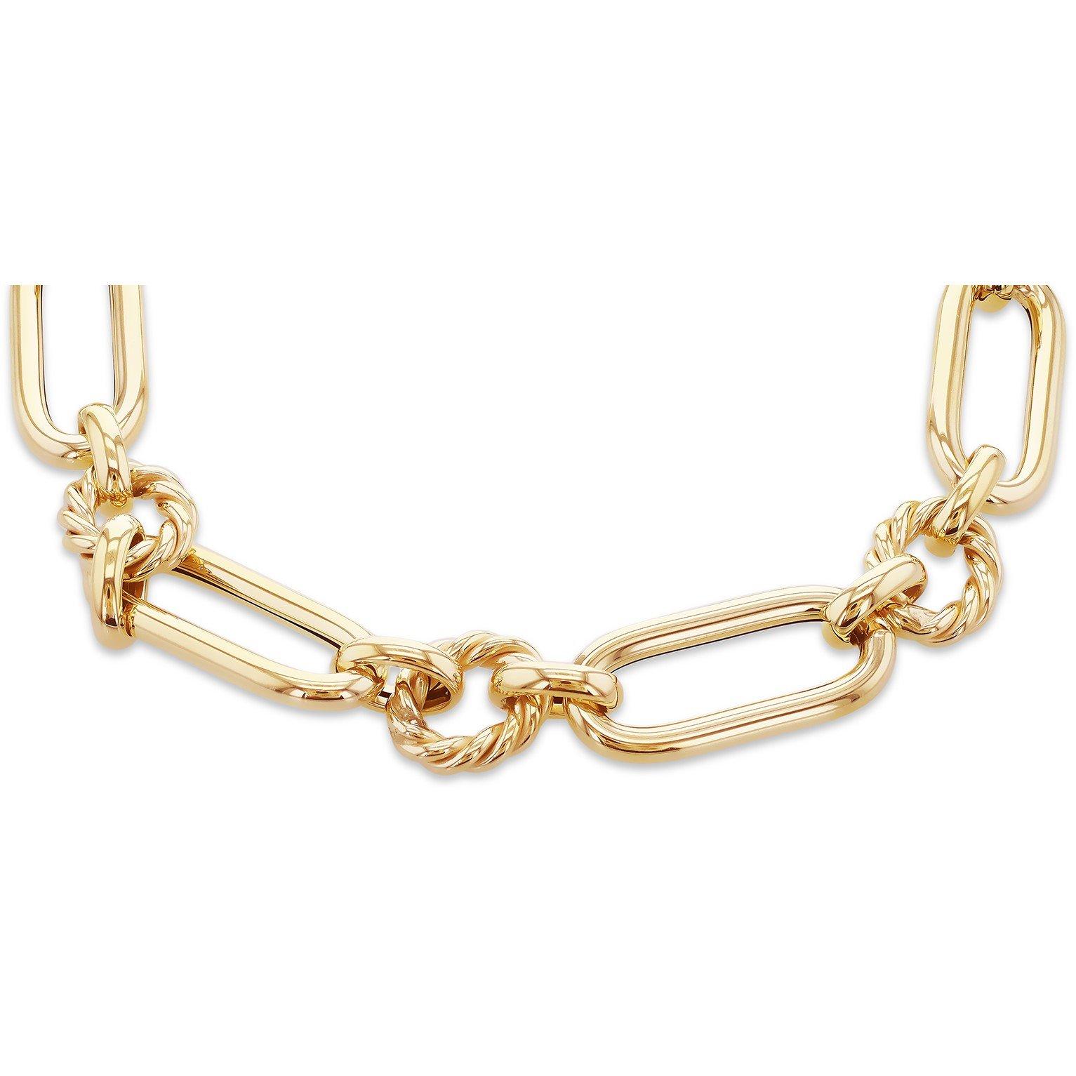 Yellow Gold - Be You - 9ct Gold Figaro and Twisted Ring Bracelet - 2