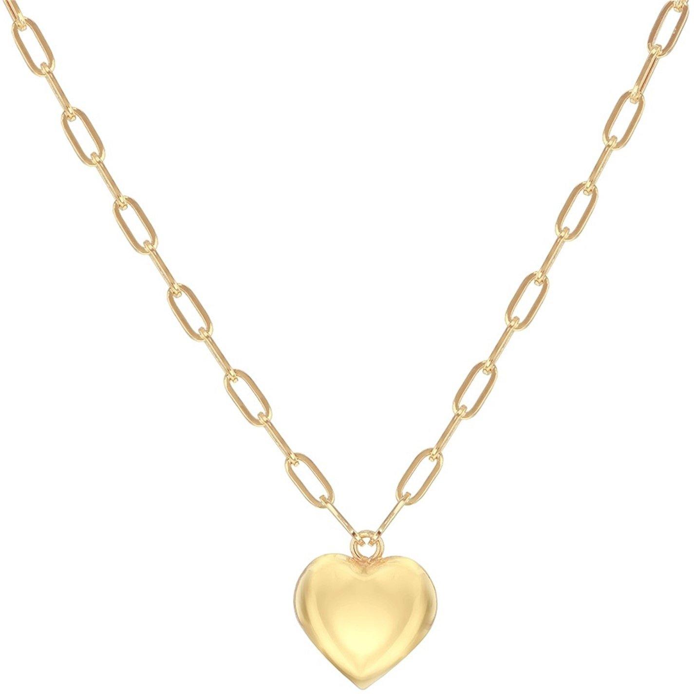 Yellow Gold - Be You - 9ct Gold Puffed Heart Adjustable Paper Necklace - 4