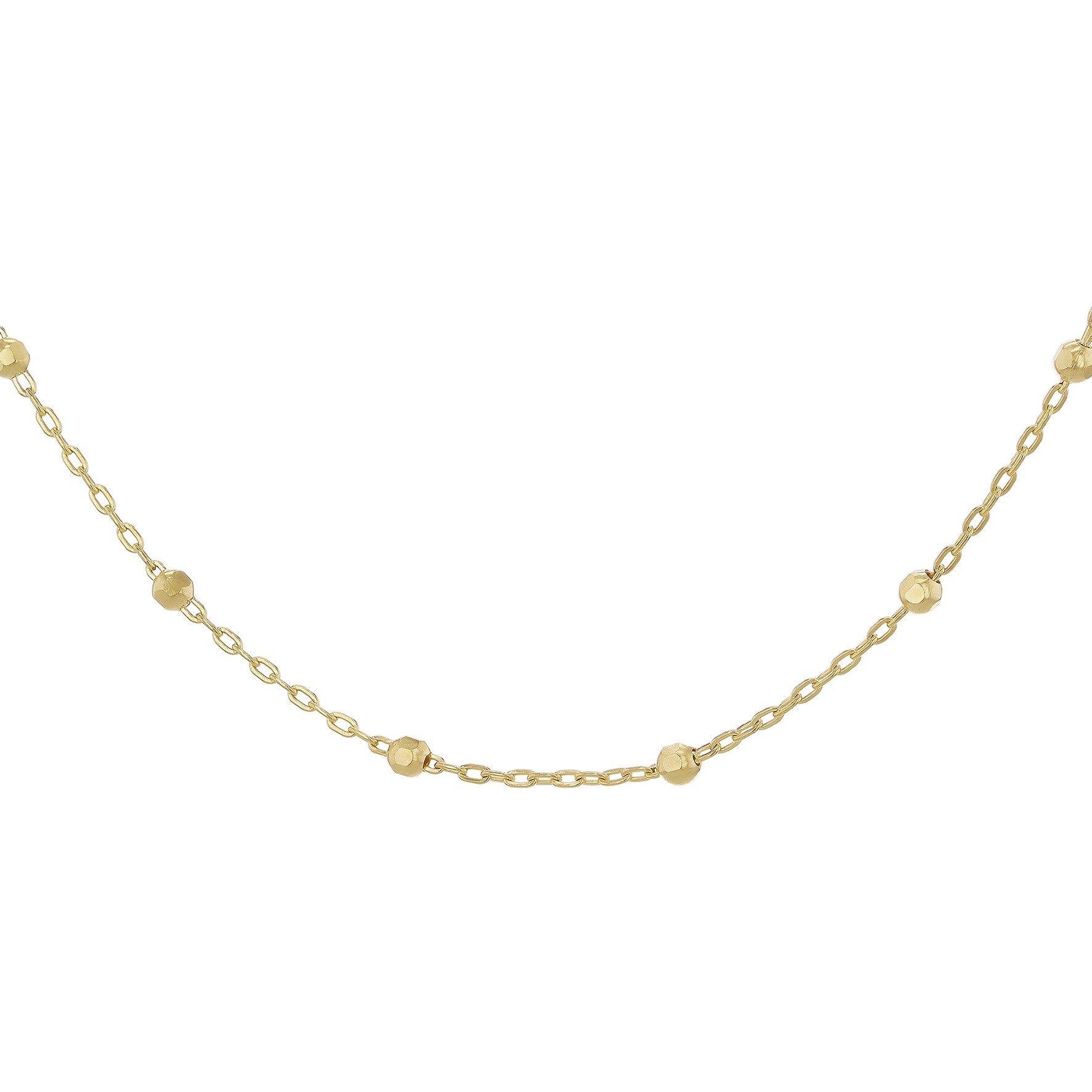 Yellow Gold - Be You - 9ct Gold Diamond Cut Ball Trace Necklace - 1