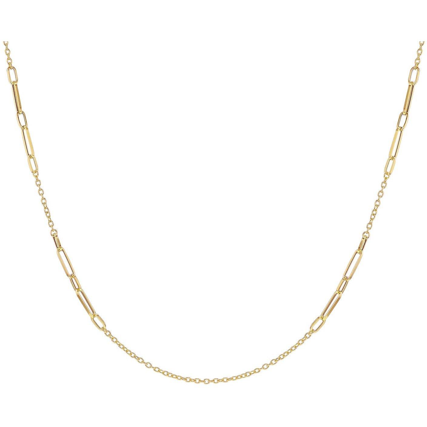 Yellow Gold - Be You - 9ct Gold Long Open Link Station Necklace - 2