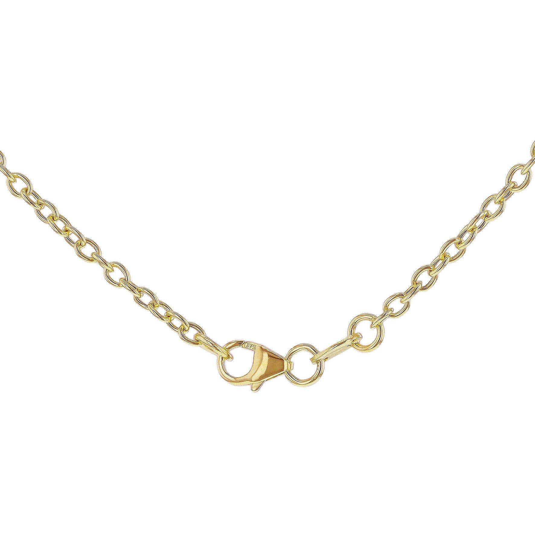 Yellow Gold - Be You - 9ct Gold Long Open Link Station Necklace - 3