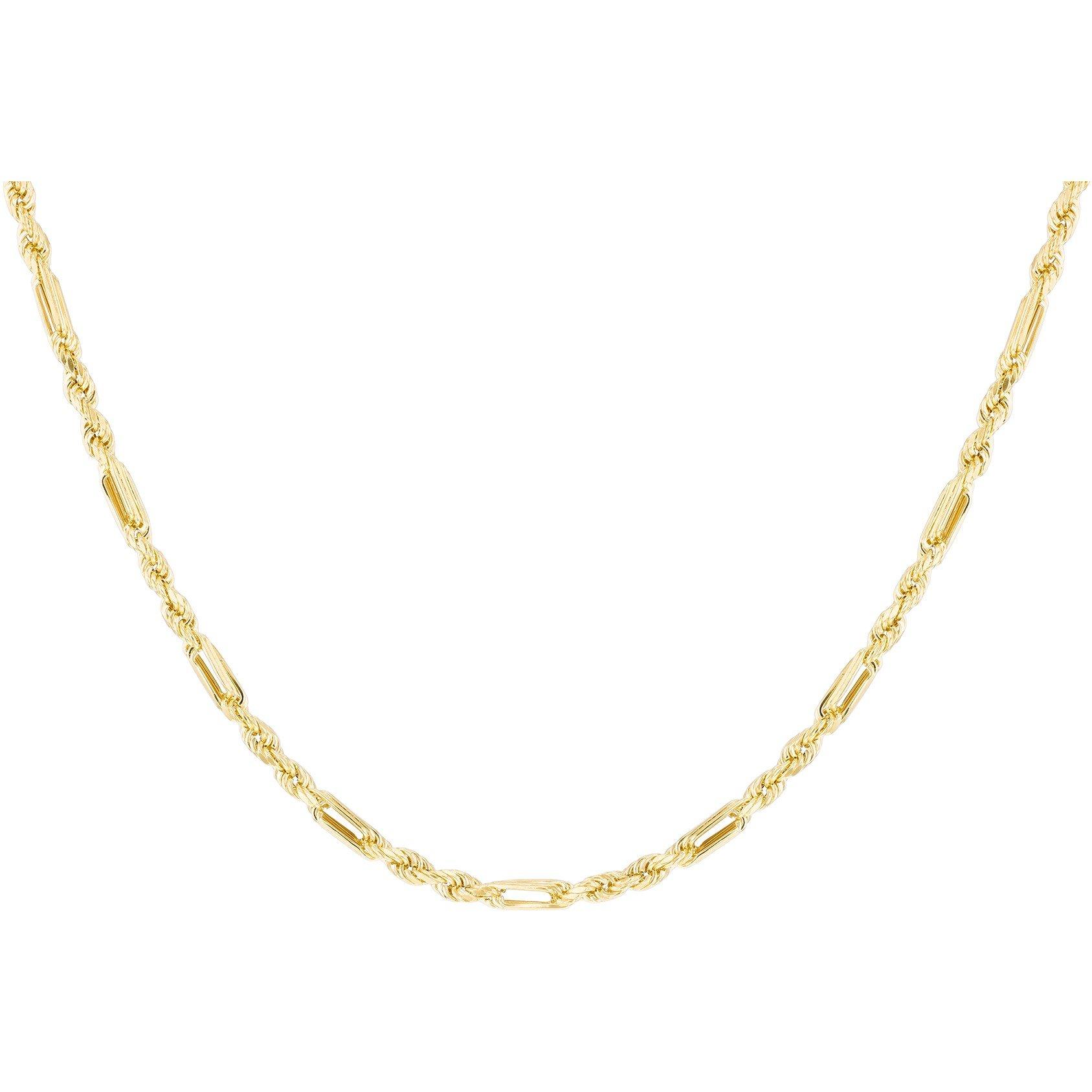 Yellow Gold - Be You - 9ct Gold Hollow Diamond Cut Figarope Chain - 2