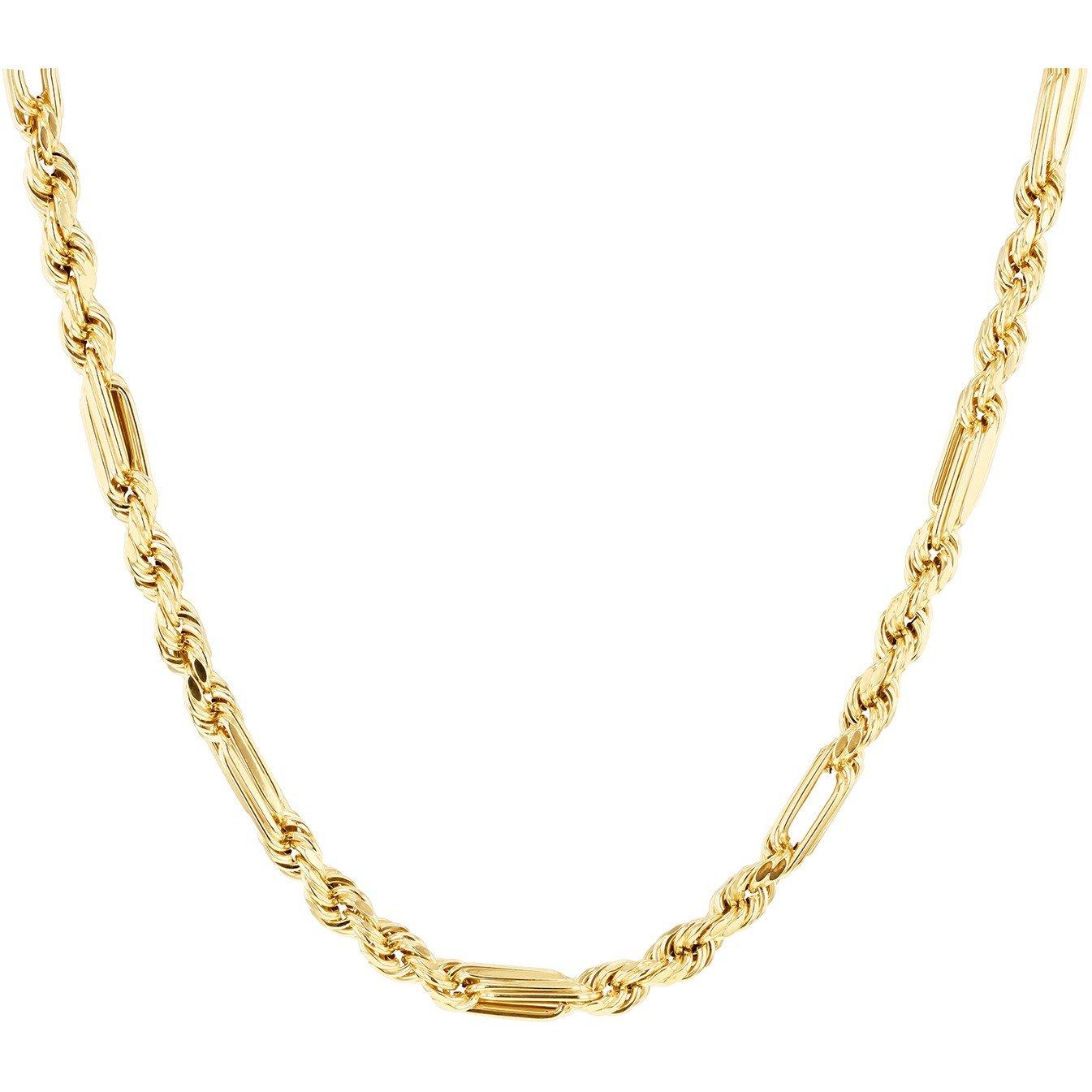 Yellow Gold - Be You - 9ct Gold Hollow Dimaond Cut Figarope Chain - 2
