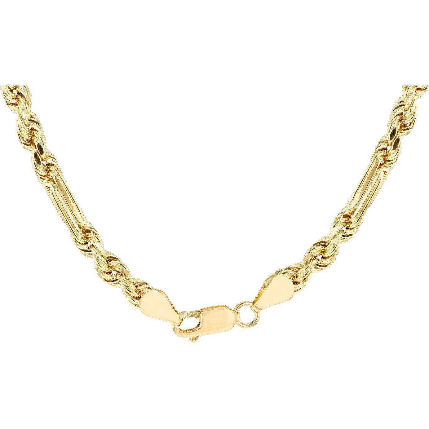 Yellow Gold - Be You - 9ct Gold Hollow Dimaond Cut Figarope Chain - 3
