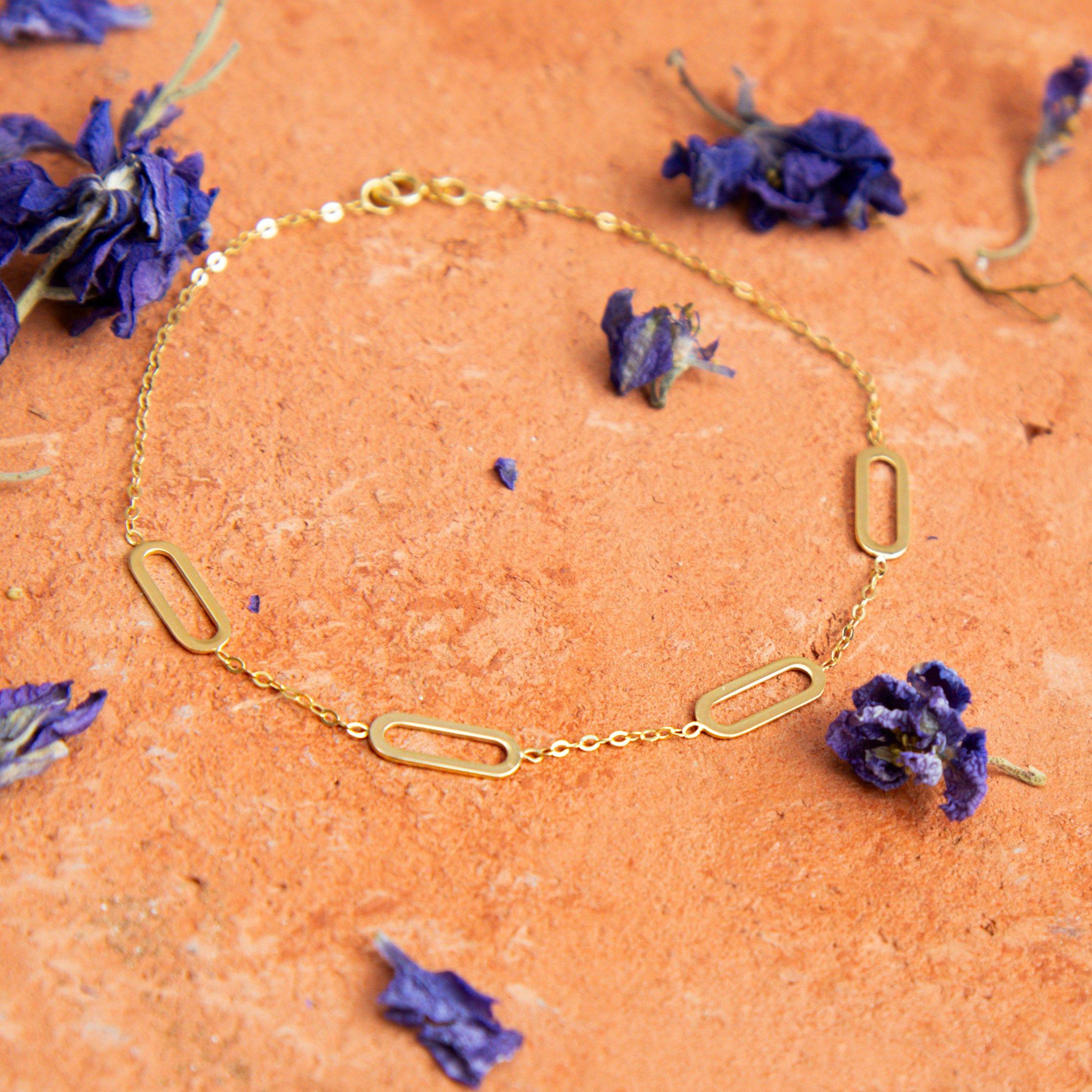 Yellow Gold - Be You - 9ct Gold Paperclip Station Bracelet - 3