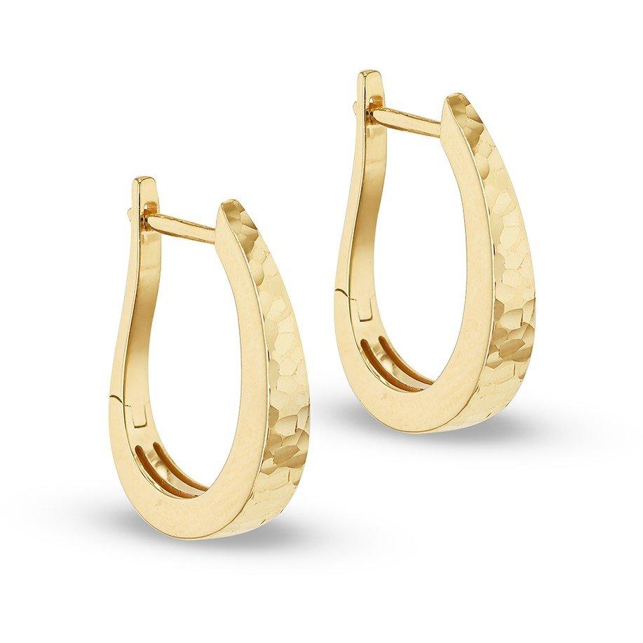 Yellow Gold - Be You - 9ct Gold Diamond Cut Hoop Earrings - 2