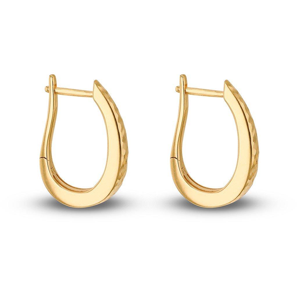 Yellow Gold - Be You - 9ct Gold Diamond Cut Hoop Earrings - 3