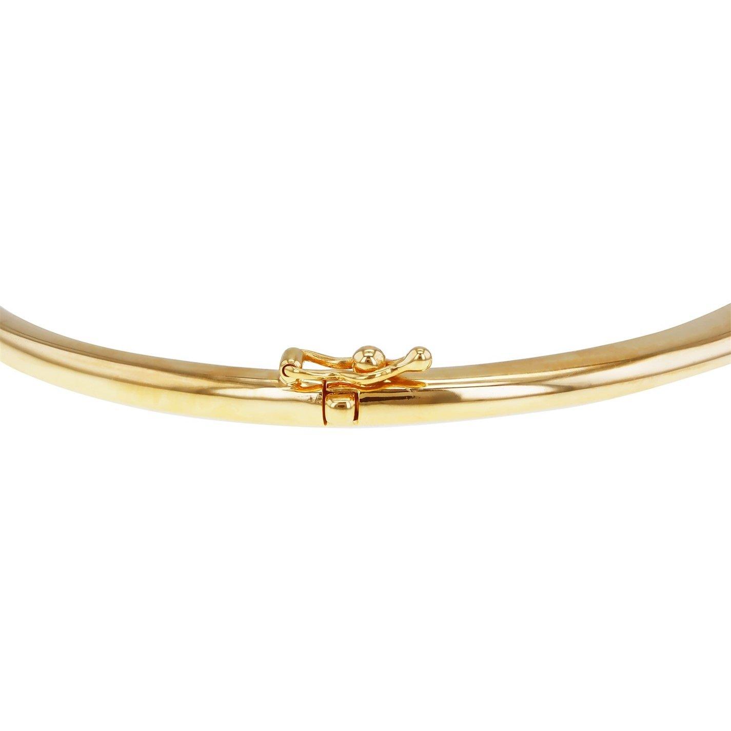 Yellow Gold - Be You - 9ct Gold Hook Knot Oval Bangle - 4