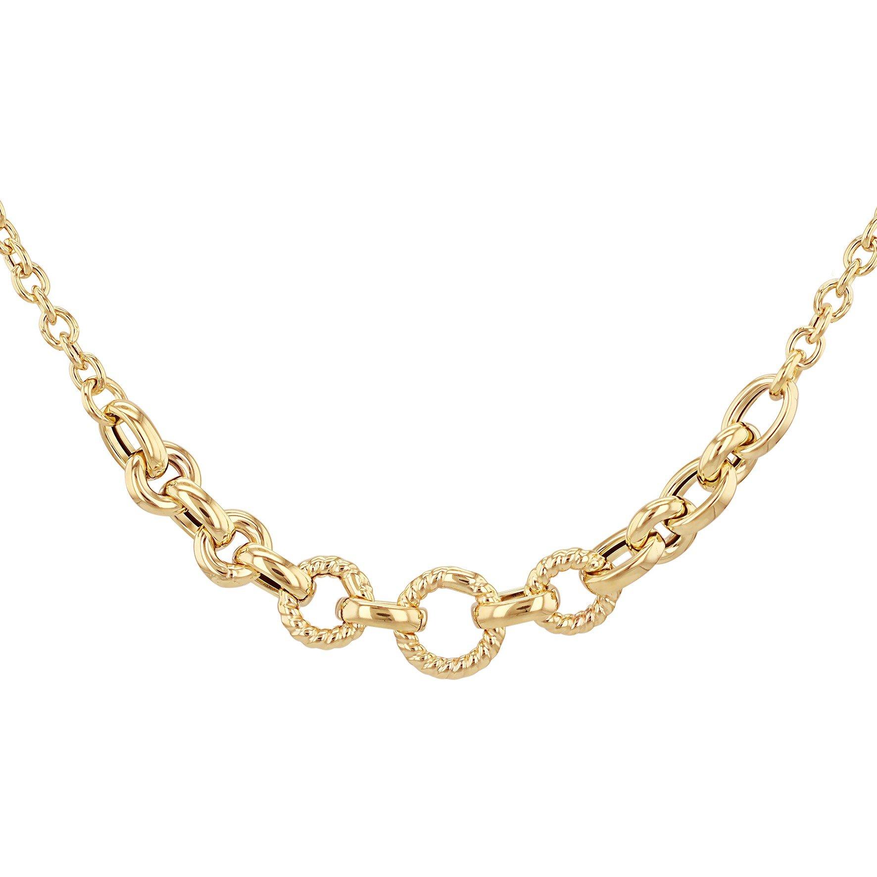Yellow Gold - Be You - 9ct Gold Twisted and Polished Ring Centre Necklace - 1