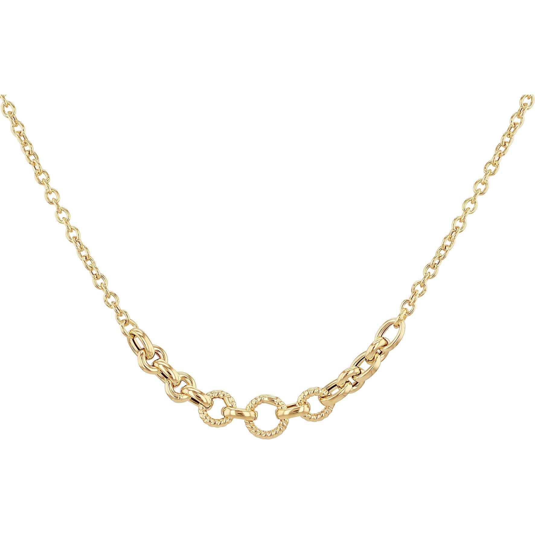 Yellow Gold - Be You - 9ct Gold Twisted and Polished Ring Centre Necklace - 2