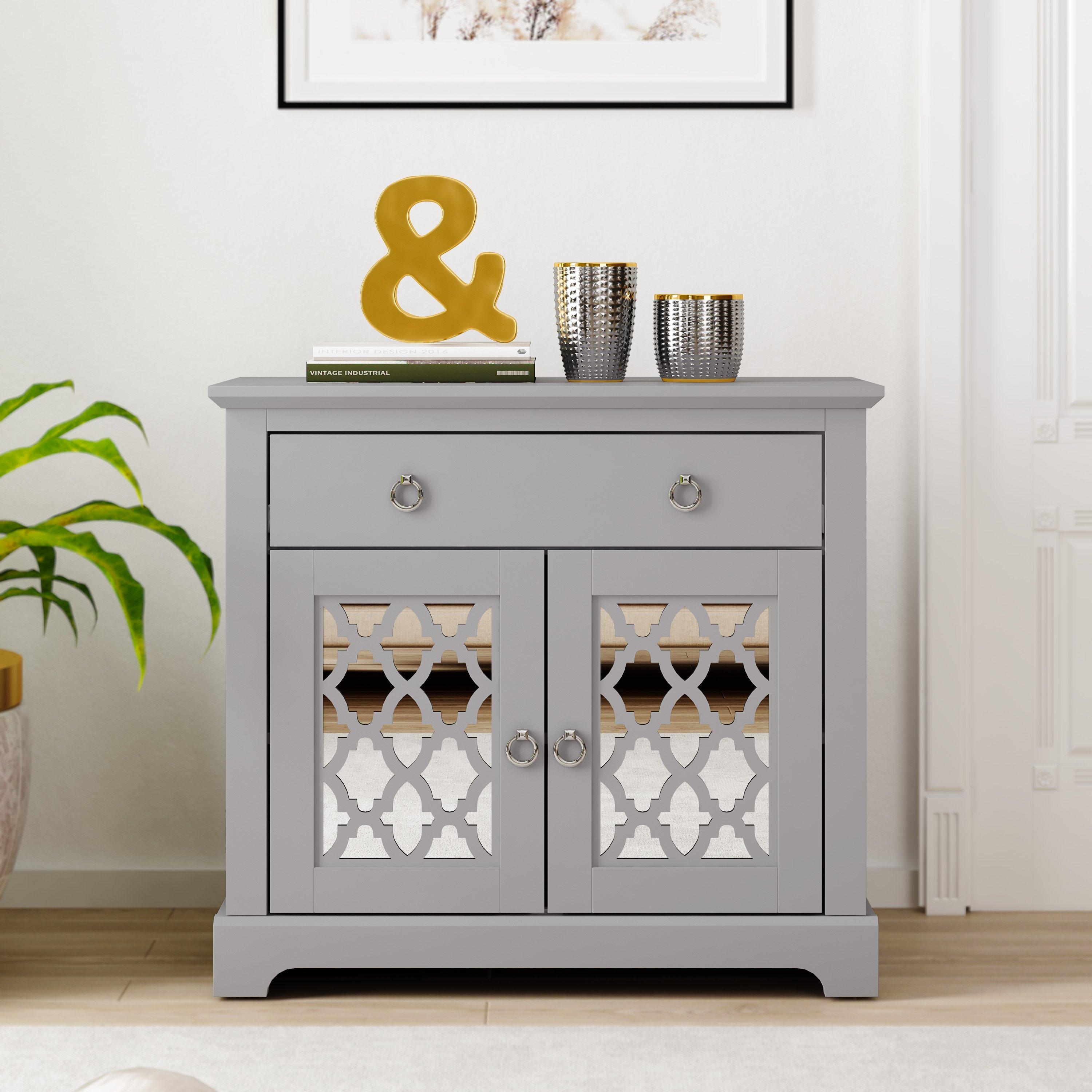 Grey - GFW - Honiton 2 Door 1 Drawer Sideboard - 1