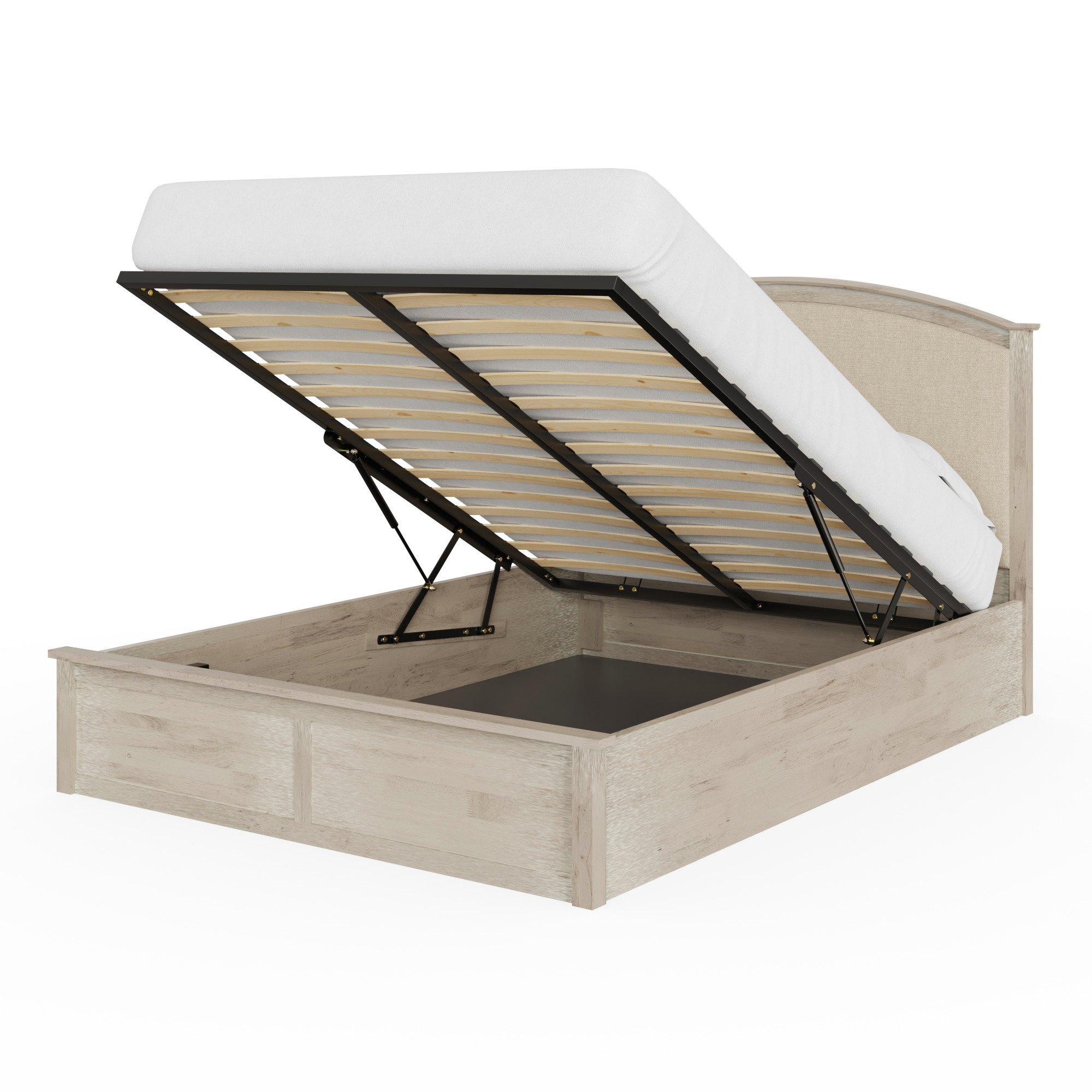 Limed Oak - GFW - Madrid Wooden Ottoman Storage Bed - 4