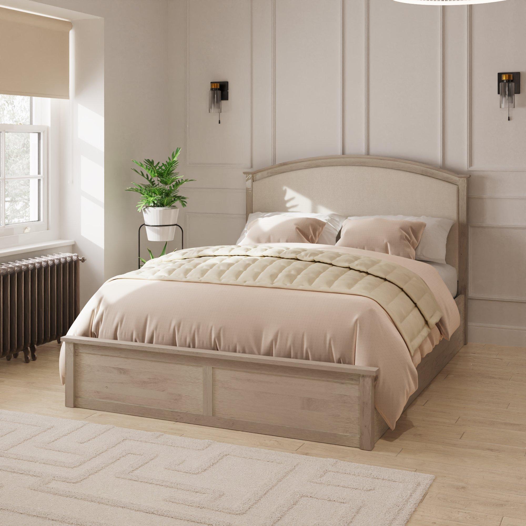 Limed Oak - GFW - Madrid King Ottoman Bed & Pocket Sprung Mattress - 1