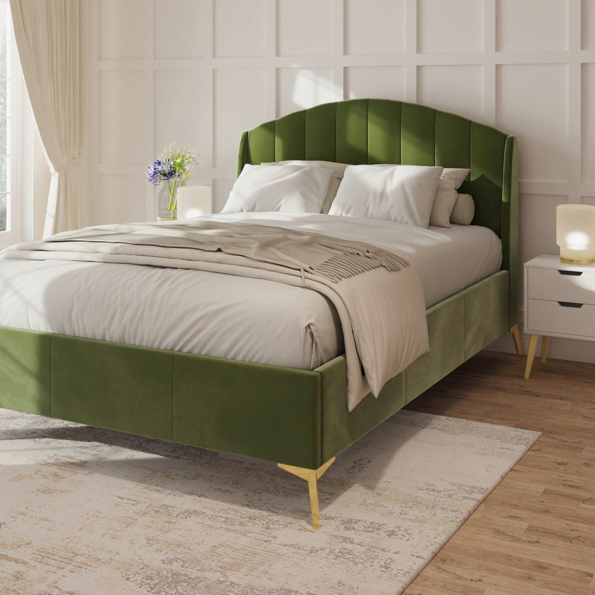Gfw  Pettine End Lift Ottoman Storage Bed - Green - Double