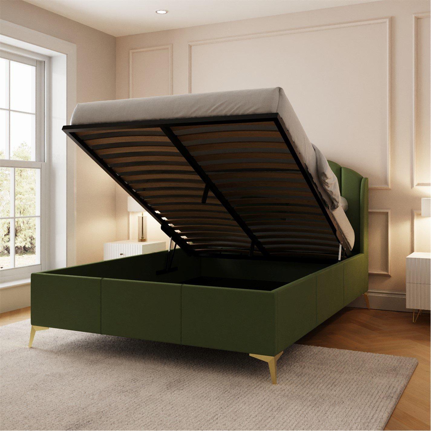 Green - GFW - Pettine King End Lift Ottoman Storage Bed - 7