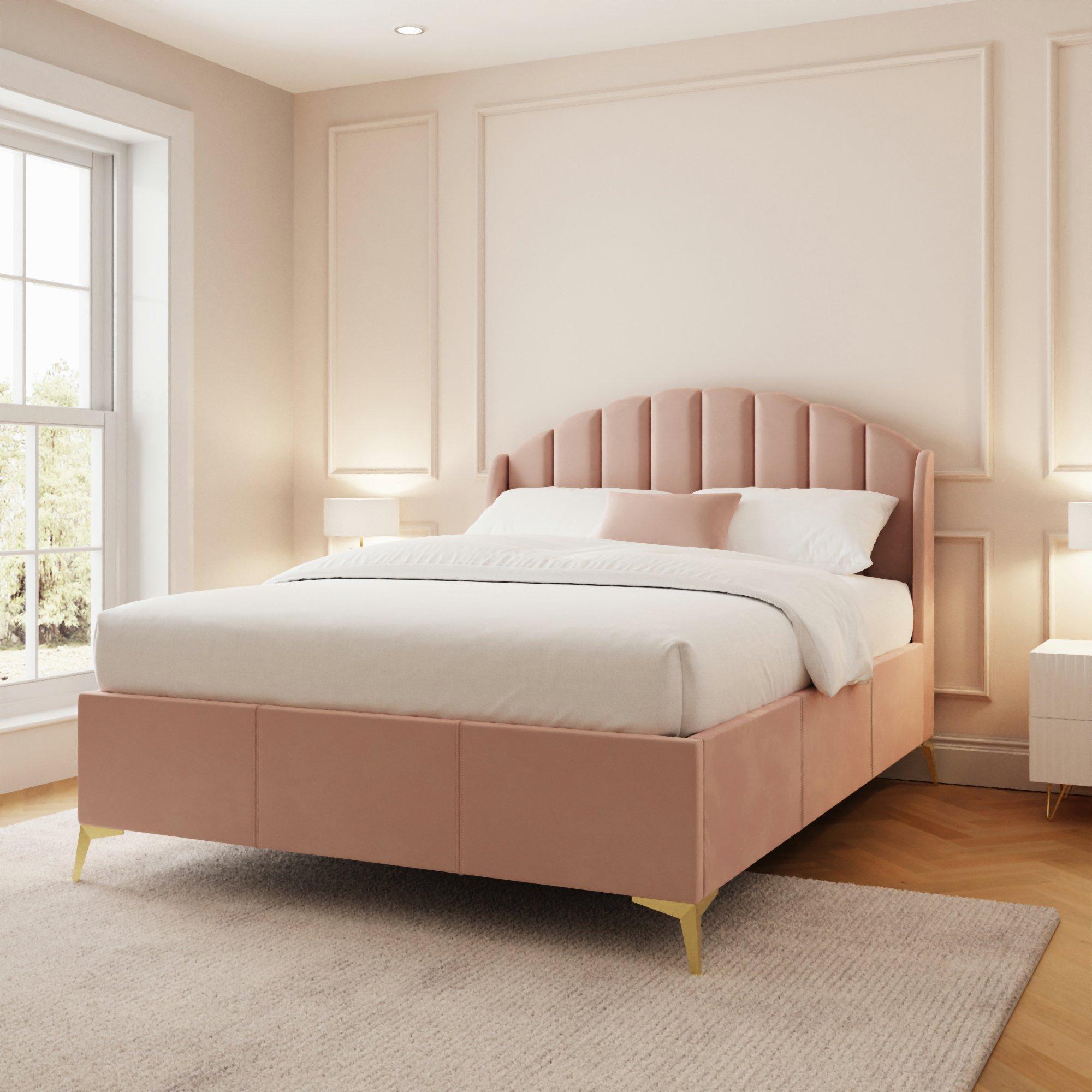 Gfw  Pettine Double Ottoman & Pocket Sprung Mattress - Pink - Double