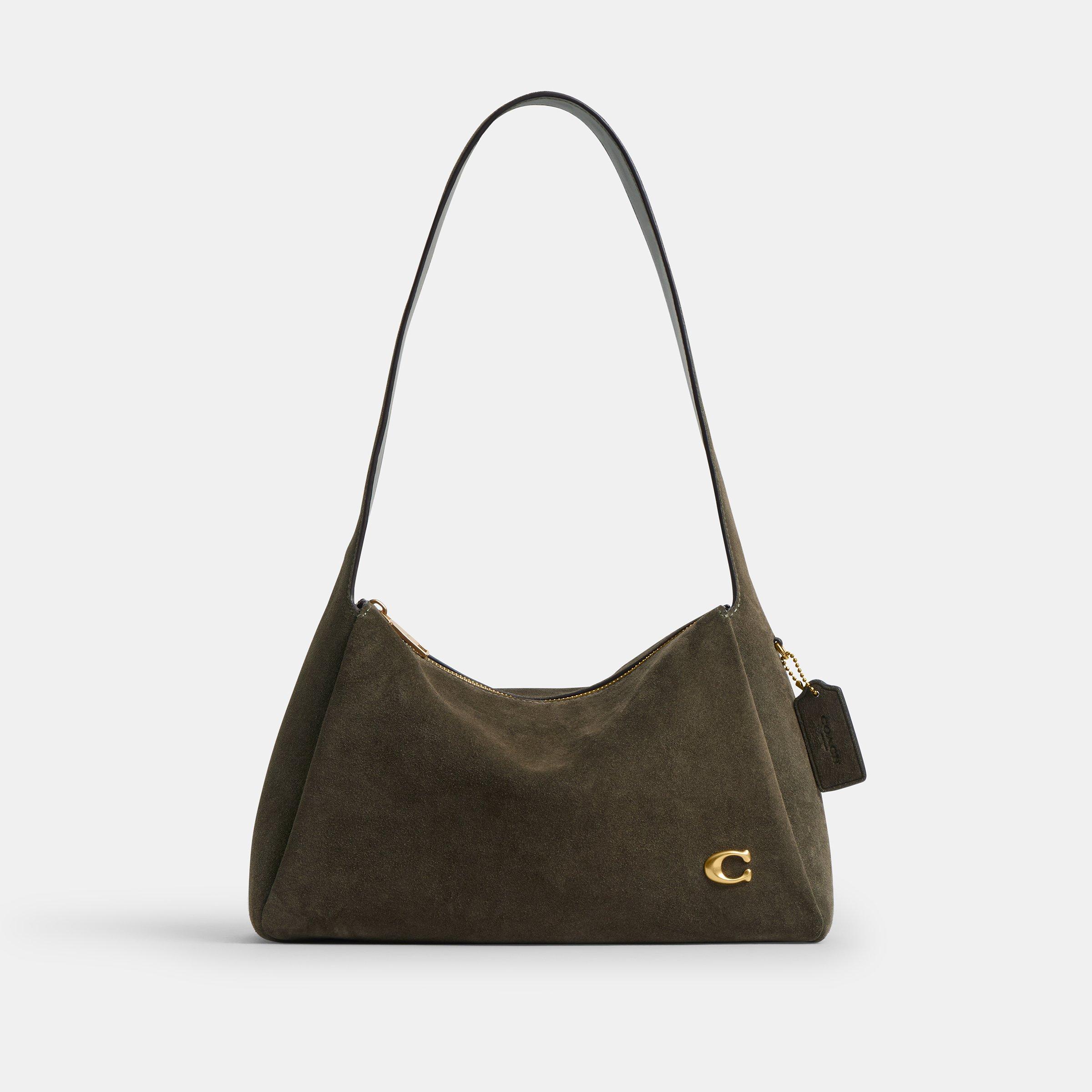 Olive Suede - Coach - Women's Lola Shoulder Bag - 1