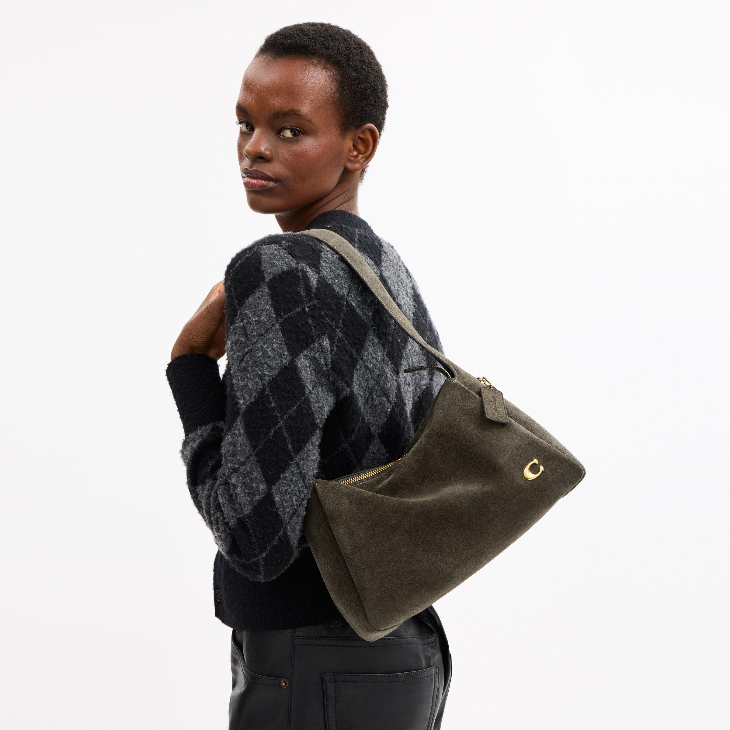 Olive Suede - Coach - Women's Lola Shoulder Bag - 4