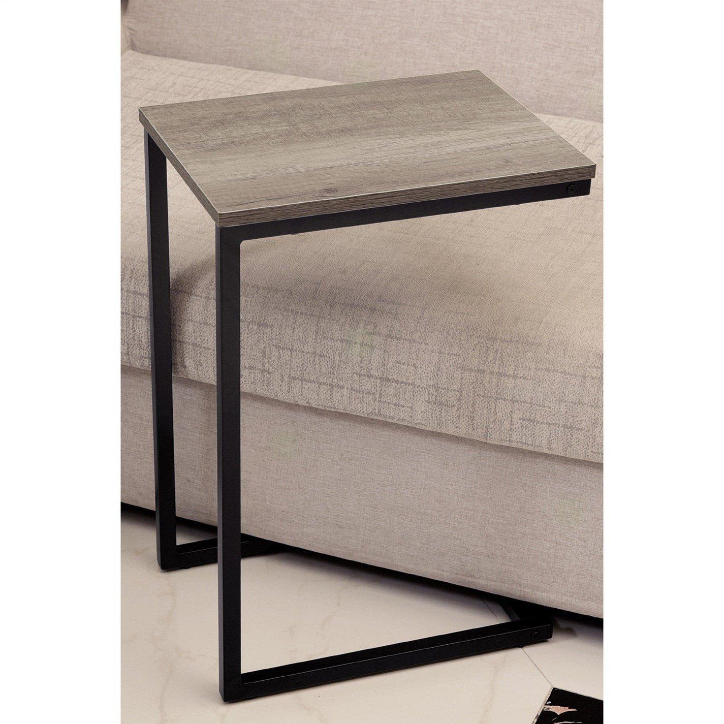 Black - House of Home - C Shaped Side Table Black - 2