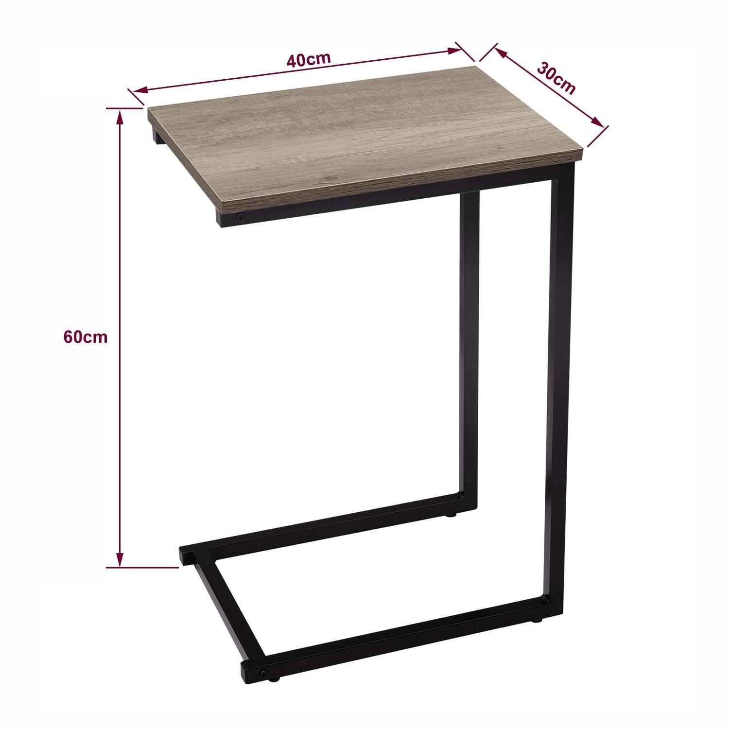 Black - House of Home - C Shaped Side Table Black - 5