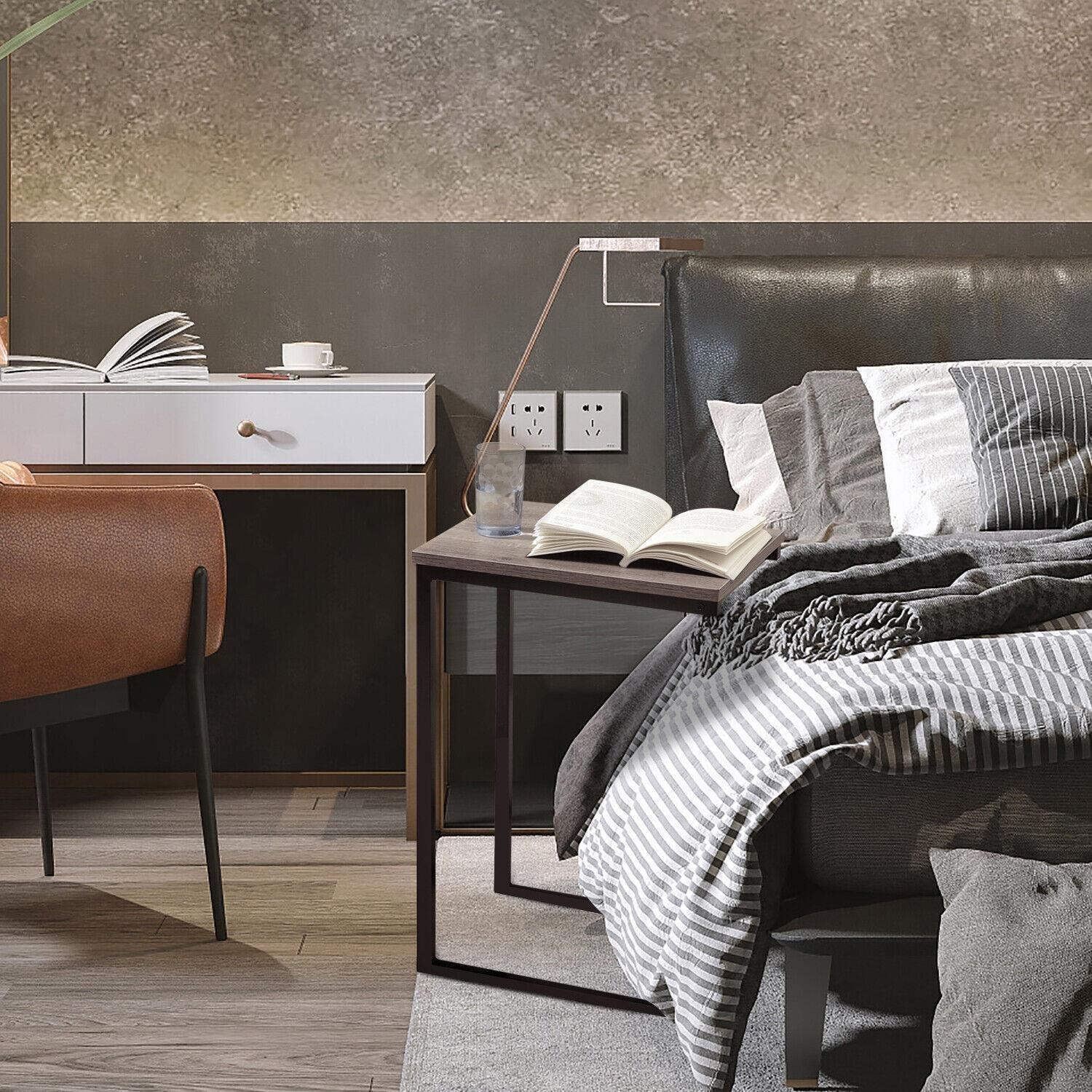 Black - House of Home - C Shaped Side Table Black - 6