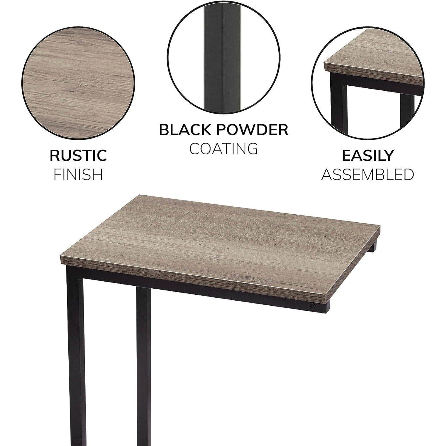 Black - House of Home - C Shaped Side Table Black - 9