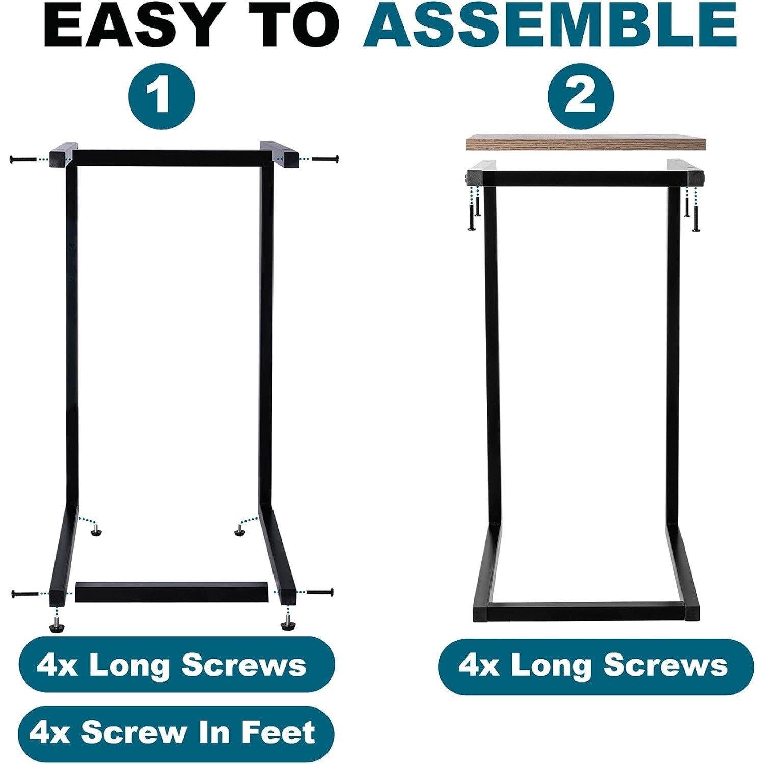 Black - House of Home - C Shaped Side Table Black - 10