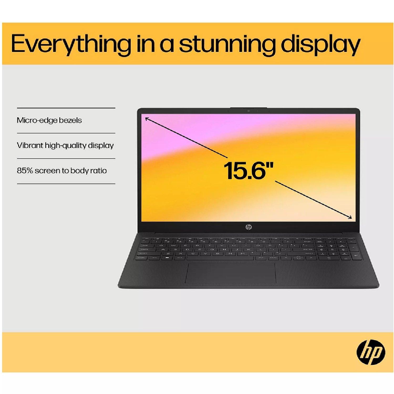 Black - HP - HP Laptop 15 AMD Ryzen 3 4GB 128GB Win 11 - 5