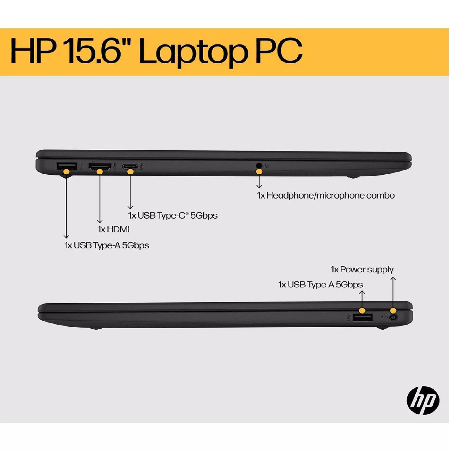 Black - HP - HP Laptop 15 AMD Ryzen 3 4GB 128GB Win 11 - 6