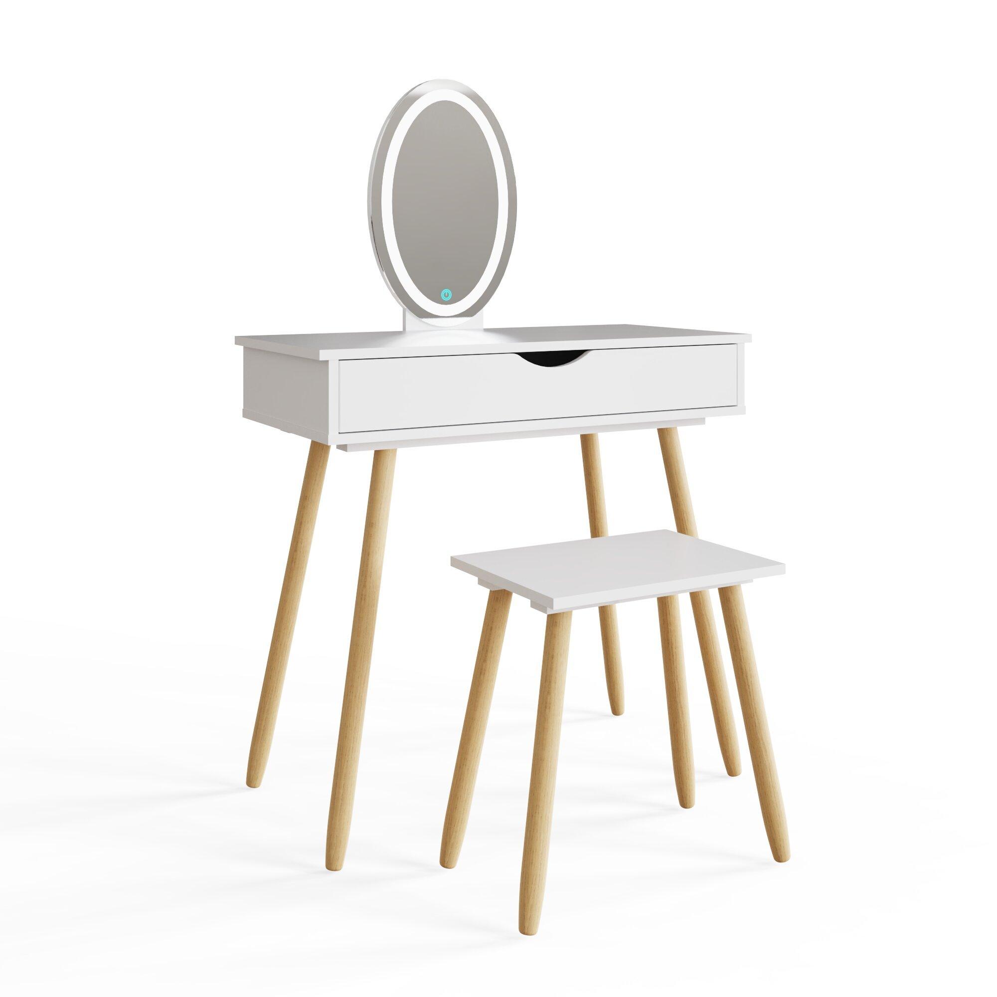 White - GFW - Signy LED Dressing Table Set - 3