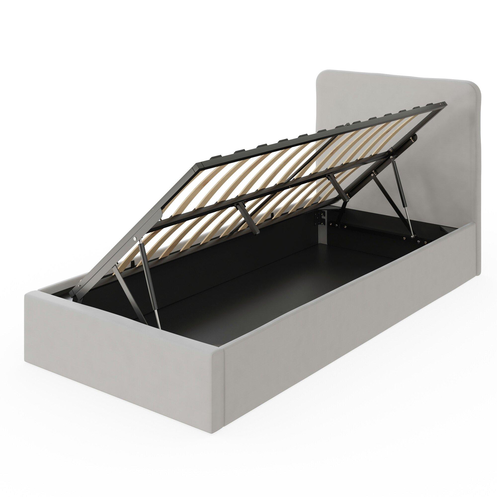 Soft Grey - GFW - Chiswick Single Ottoman Bed - 6