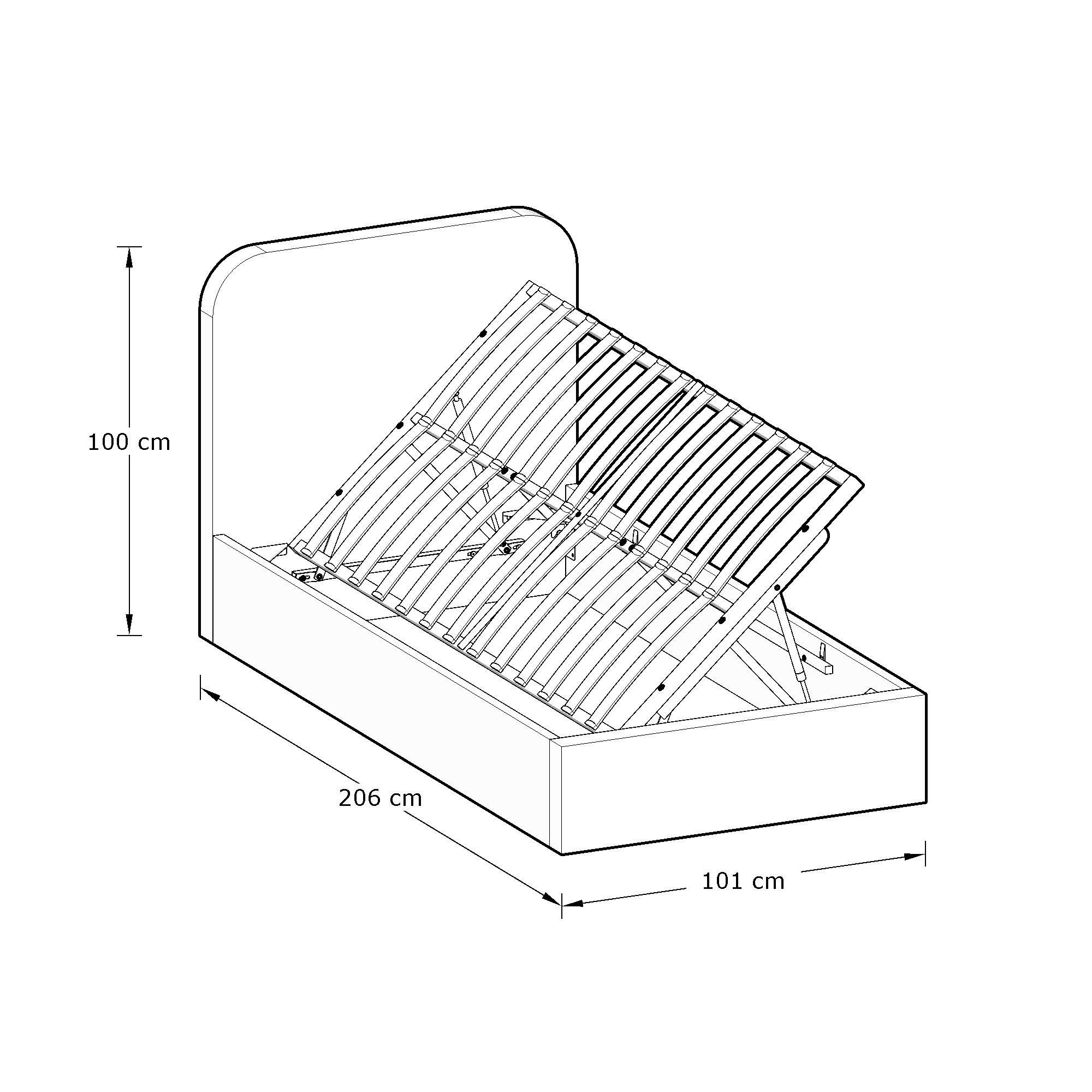 Soft Grey - GFW - Chiswick Single Ottoman Bed - 7
