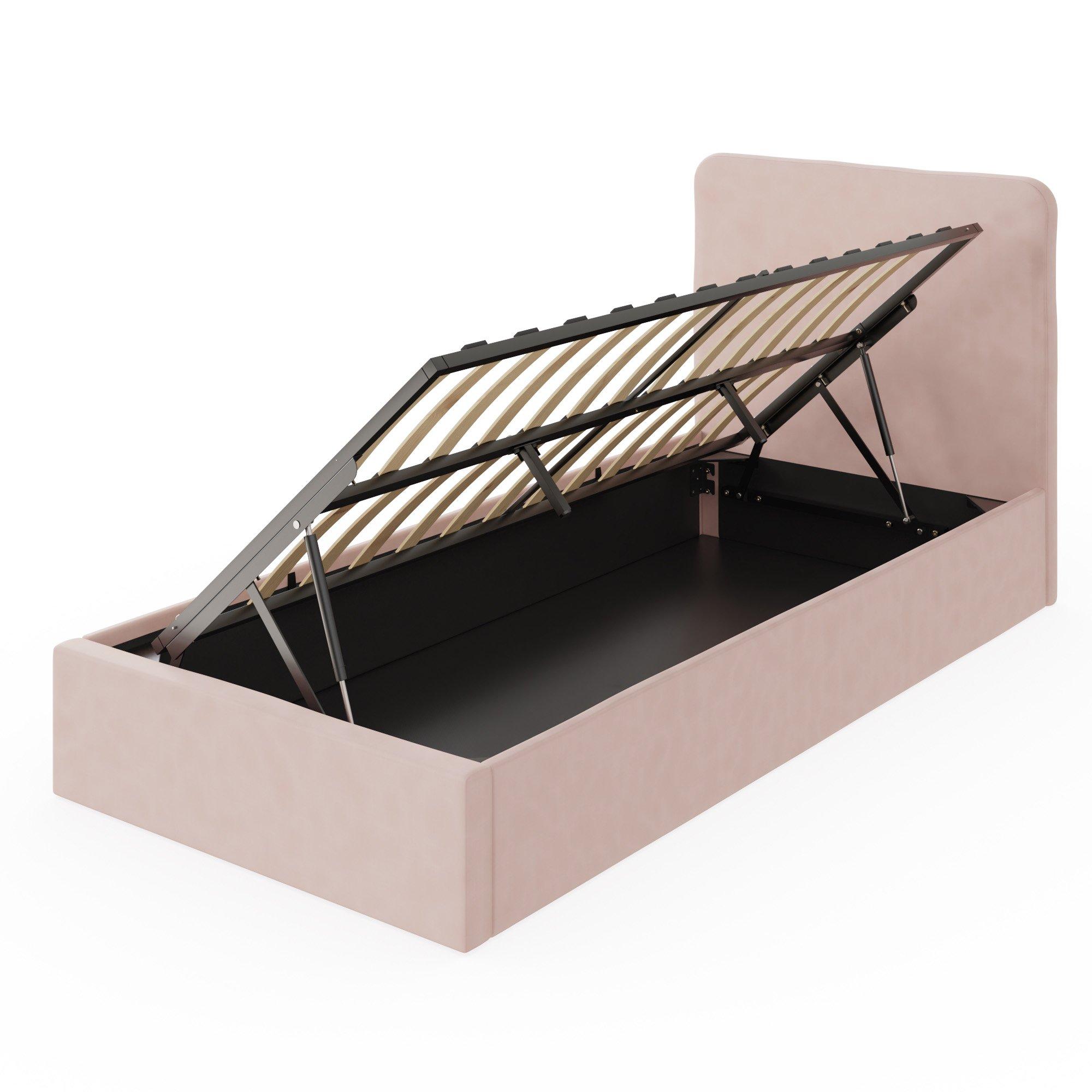 Soft Pink - GFW - Chiswick Single Ottoman Bed - 5