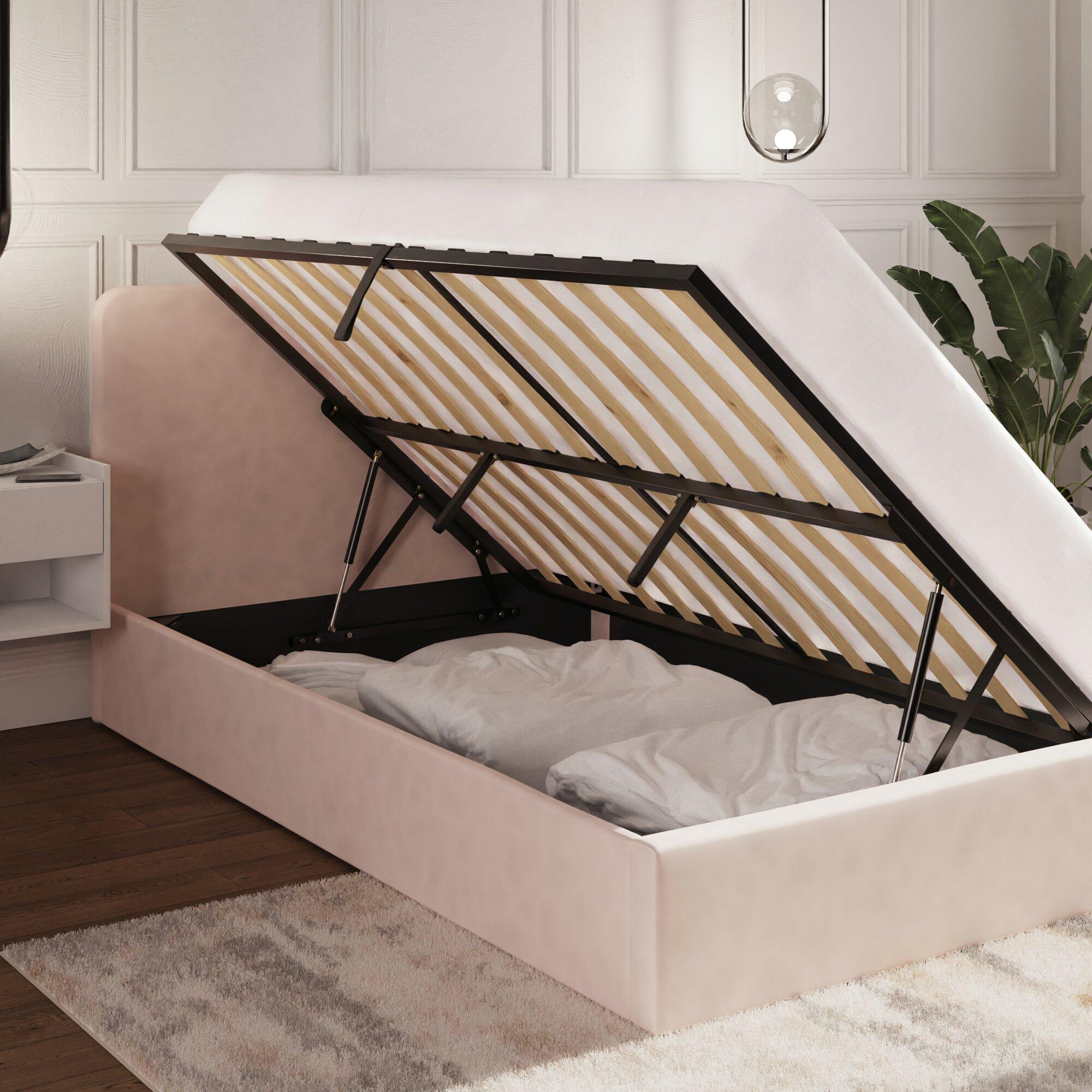 Soft Pink - GFW - Chiswick Small Double Ottoman Bed - 2