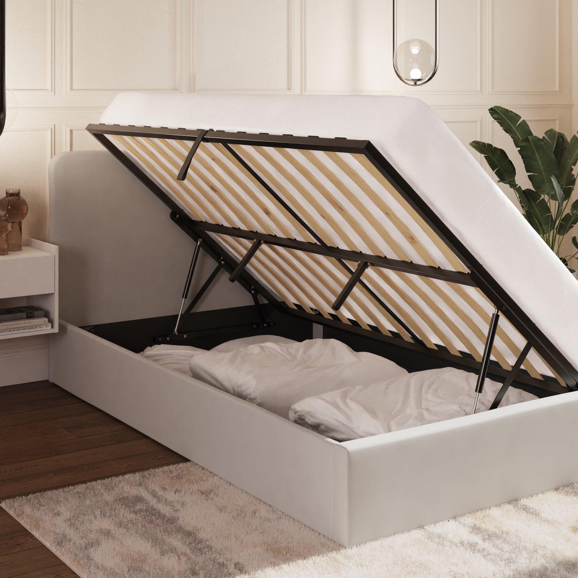 Soft Grey - GFW - Chiswick Double Ottoman Bed - 2